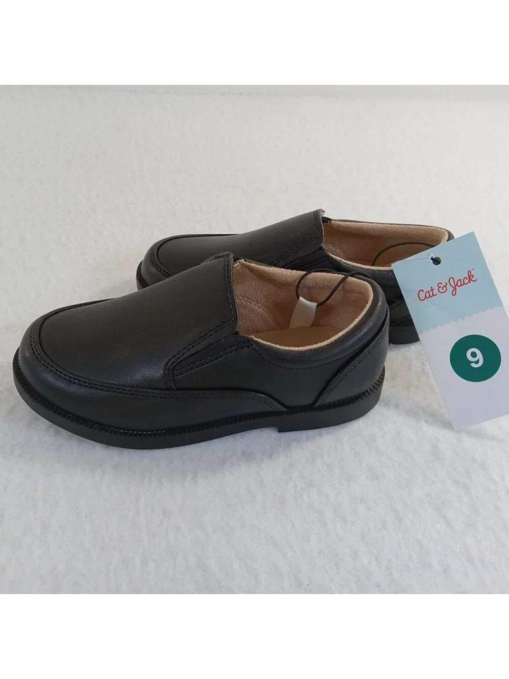Cat & Jack Toddler Boys' Brody Black Slip-On Loafers Dress Shoes Size 9